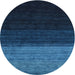 Square Machine Washable Contemporary Deep-Sea Blue Rug, wshcon1778