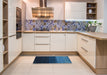 Machine Washable Contemporary Deep-Sea Blue Rug in a Kitchen, wshcon1778