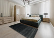 Machine Washable Contemporary Black Rug in a Bedroom, wshcon1779