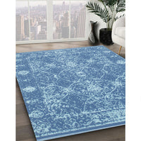 Contemporary Denim Blue Persian Rug, con177