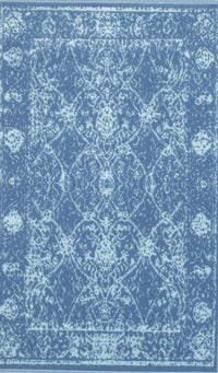 Machine Washable Contemporary Denim Blue Rug, wshcon177