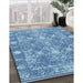 Contemporary Denim Blue Persian Rug in Family Room, con177