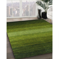 Contemporary Dark Forest Green Modern Rug, con1781