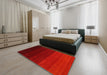 Machine Washable Contemporary Red Rug in a Bedroom, wshcon1783