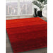 Contemporary Red Modern Rug in Family Room, con1783