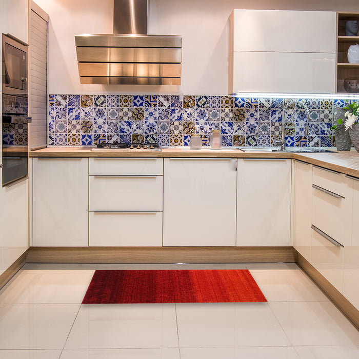 Contemporary Red Modern Rug in a Kitchen, con1783