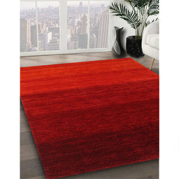 Machine Washable Contemporary Red Rug in a Family Room, wshcon1783