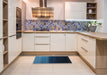 Contemporary Blue Modern Rug in a Kitchen, con1785