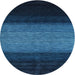 Sideview of Contemporary Deep-Sea Blue Modern Rug, con1786