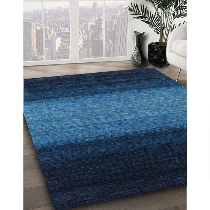 Machine Washable Contemporary Deep-Sea Blue Rug in a Family Room, wshcon1786
