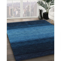 Contemporary Deep-Sea Blue Modern Rug, con1786