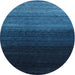 Square Machine Washable Contemporary Deep-Sea Blue Rug, wshcon1787