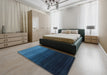 Contemporary Deep-Sea Blue Modern Rug in a Bedroom, con1787