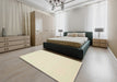 Machine Washable Contemporary Khaki Gold Rug in a Bedroom, wshcon178