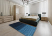 Contemporary Blue Modern Rug in a Bedroom, con1790