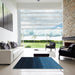 Square Machine Washable Contemporary Night Blue Rug in a Living Room, wshcon1790