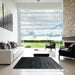 Square Contemporary Charcoal Black Modern Rug in a Living Room, con1791