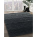 Contemporary Charcoal Black Modern Rug in Family Room, con1791