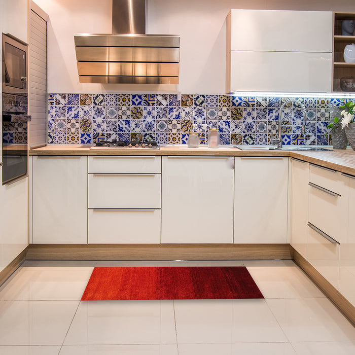 Contemporary Red Modern Rug in a Kitchen, con1792
