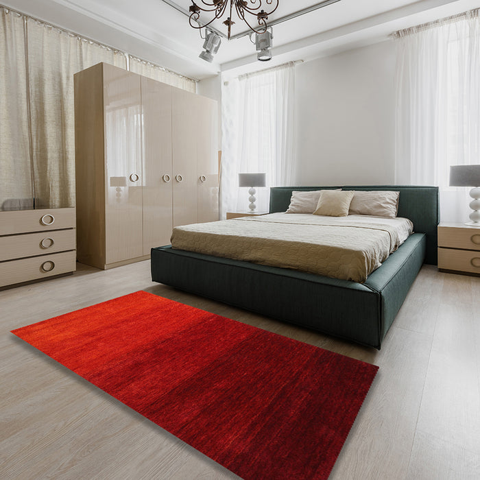 Contemporary Red Modern Rug in a Bedroom, con1792