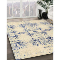 Contemporary Dark Gray Solid Rug, con1794