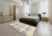 Contemporary Dark Gray Solid Rug in a Bedroom, con1794