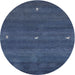 Sideview of Contemporary Steel Blue Modern Rug, con1795