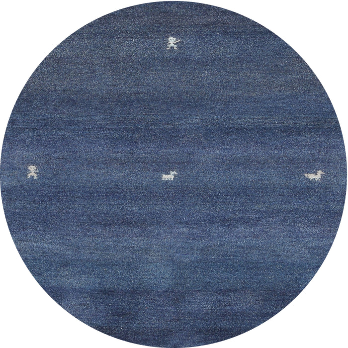 Square Machine Washable Contemporary Steel Blue Rug, wshcon1795