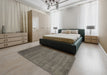 Machine Washable Contemporary Army Brown Rug in a Bedroom, wshcon1797