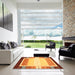 Square Machine Washable Contemporary Mahogany Brown Rug in a Living Room, wshcon1798