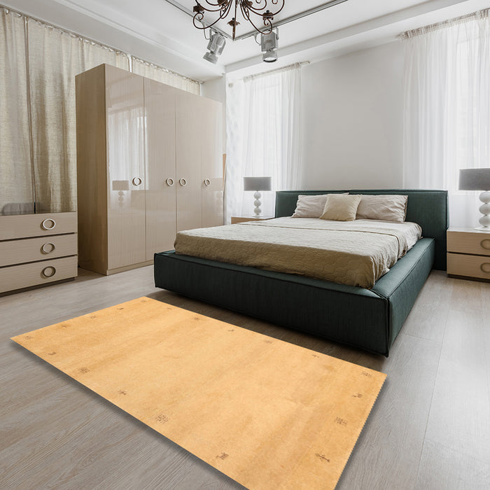 Contemporary Orange Modern Rug in a Bedroom, con1799