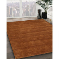 Contemporary Mahogany Brown Modern Rug, con17