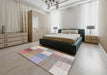 Machine Washable Contemporary Pale Silver Gray Rug in a Bedroom, wshcon1801