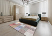 Machine Washable Contemporary Pale Silver Gray Rug in a Bedroom, wshcon1802