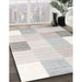 Contemporary Silver Pink Modern Rug in Family Room, con1804