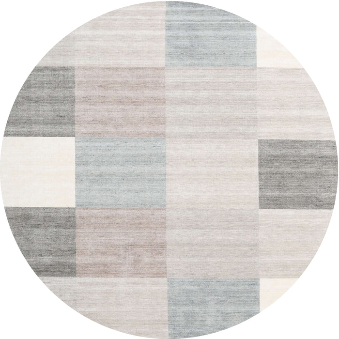 Sideview of Contemporary Silver Pink Modern Rug, con1804