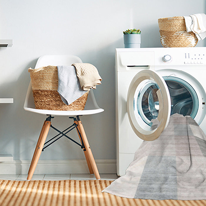 Machine Washable Contemporary Silver Pink Rug in a Washing Machine, wshcon1804