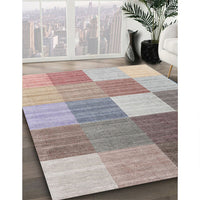 Contemporary Rose Purple Checkered Rug, con1806