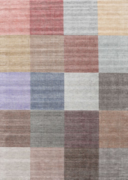 Contemporary Rose Purple Checkered Rug, con1806