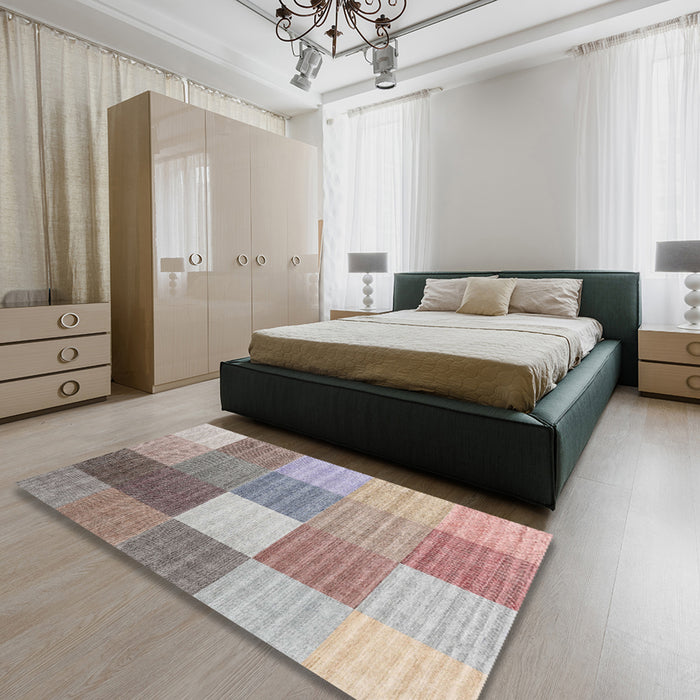 Machine Washable Contemporary Rose Dust Purple Rug in a Bedroom, wshcon1806