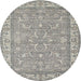 Sideview of Contemporary Granite Gray Modern Rug, con180