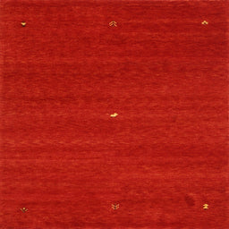 Square Contemporary Neon Red Modern Rug, con1813