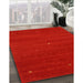 Contemporary Neon Red Modern Rug in Family Room, con1813