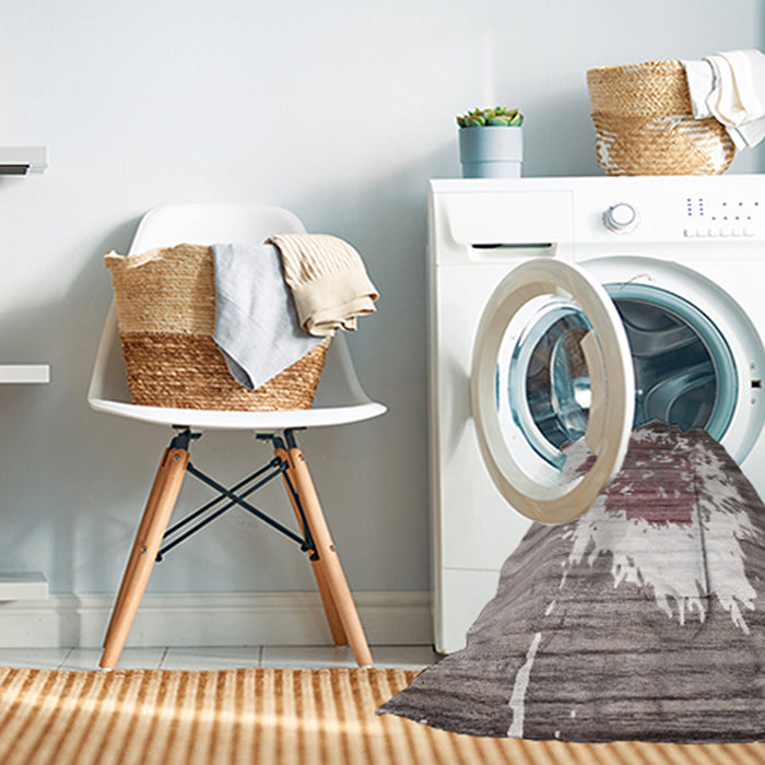 Machine Washable Contemporary Rosy-Finch Purple Rug in a Washing Machine, wshcon1814