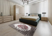 Machine Washable Contemporary Rosy-Finch Purple Rug in a Bedroom, wshcon1814