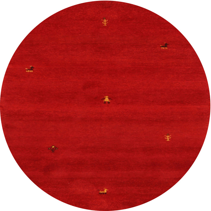 Sideview of Contemporary Orange Red Modern Rug, con1816