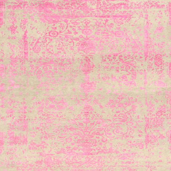 Sideview of Machine Washable Contemporary Deep Peach Orange Rug, wshcon1818