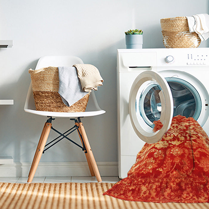 Machine Washable Contemporary Orange Rug in a Washing Machine, wshcon1819