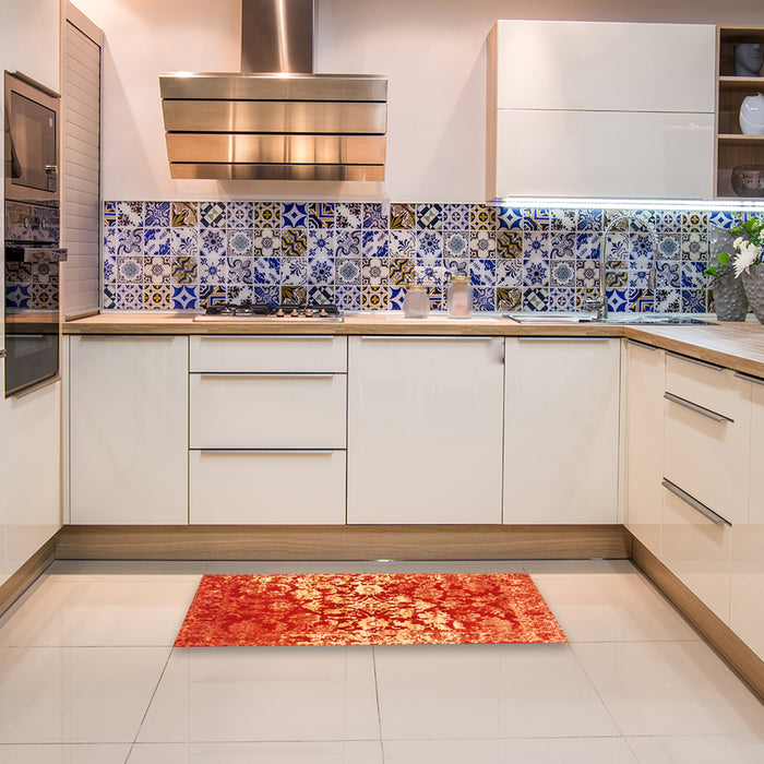 Contemporary Orange Modern Rug in a Kitchen, con1819