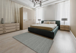 Contemporary Gunmetal Gray Modern Rug in a Bedroom, con181